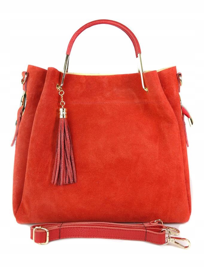 KUFER VERA PELLE WŁOSKA SKÓRA ZAMSZ A4 CZERWONA