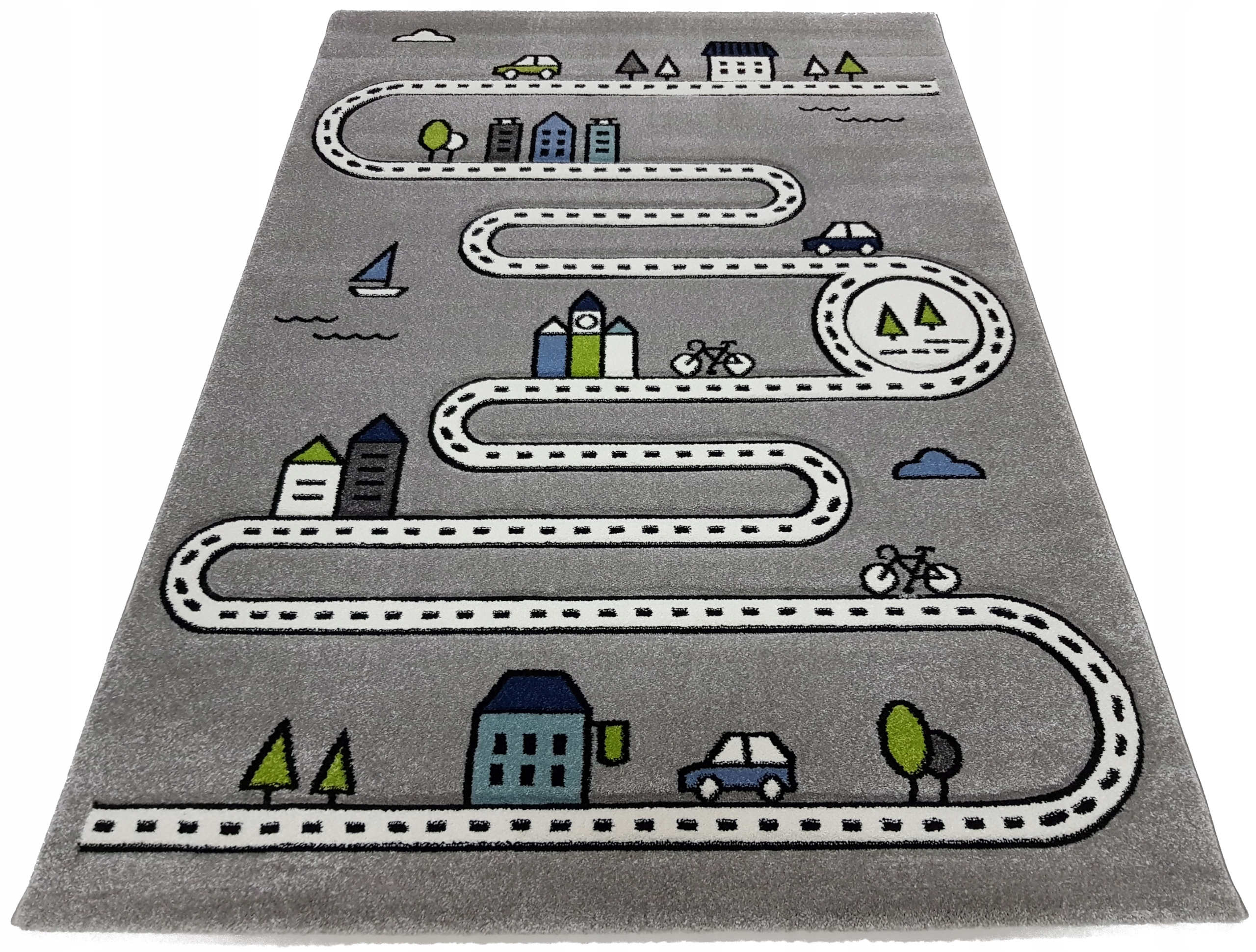 Dywan DIAMOND 3D 140x200 w ulice uliczki szary