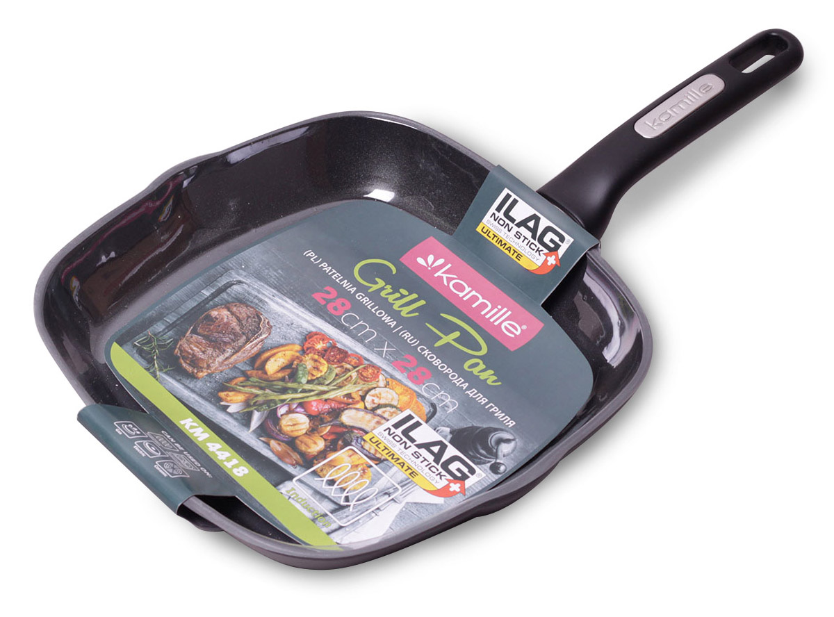 PATELNIA GRILLOWA GRUBA ILAG INDUKCJA 28CM KAMILLE
