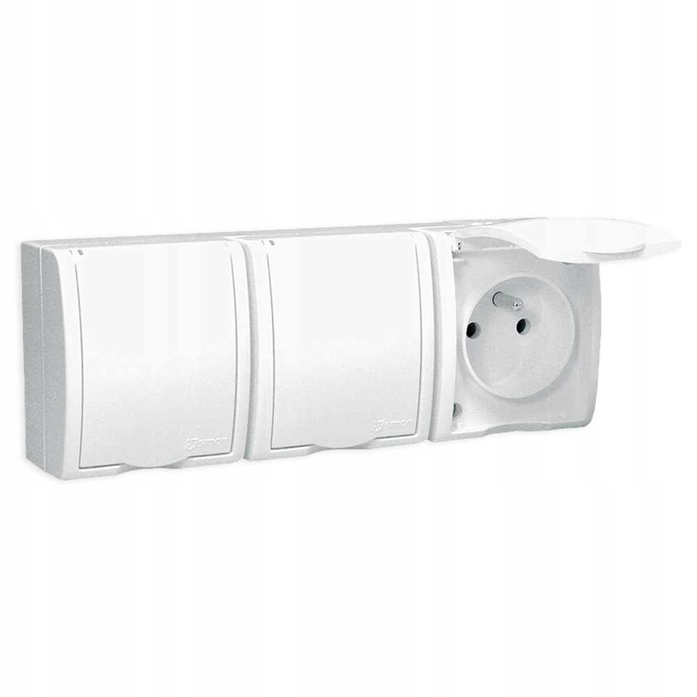 

Simon Aquarius Gniazdo x3 Z Klapką N/t IP54 białe