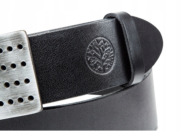 PASEK SKÓRZANY MĘSKI Betlewski czarny klamra skóra pas w pudełku na prezent Model LIC40-PK-2