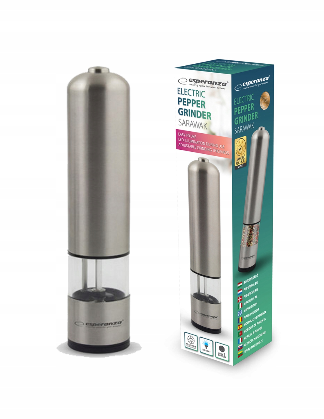 

Młynek Do Pieprzu Sarawak Stalowy Esperanza