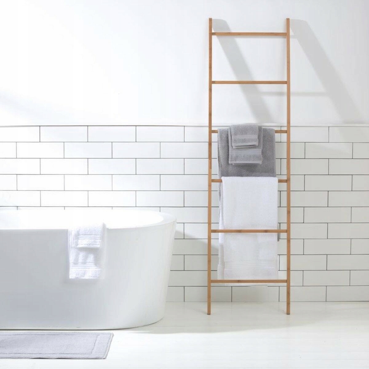 PÓŁKA DRABINA BAMBUSOWA SZAFKA REGAŁ BAMBOO 186cm Wysokość mebla 177 cm