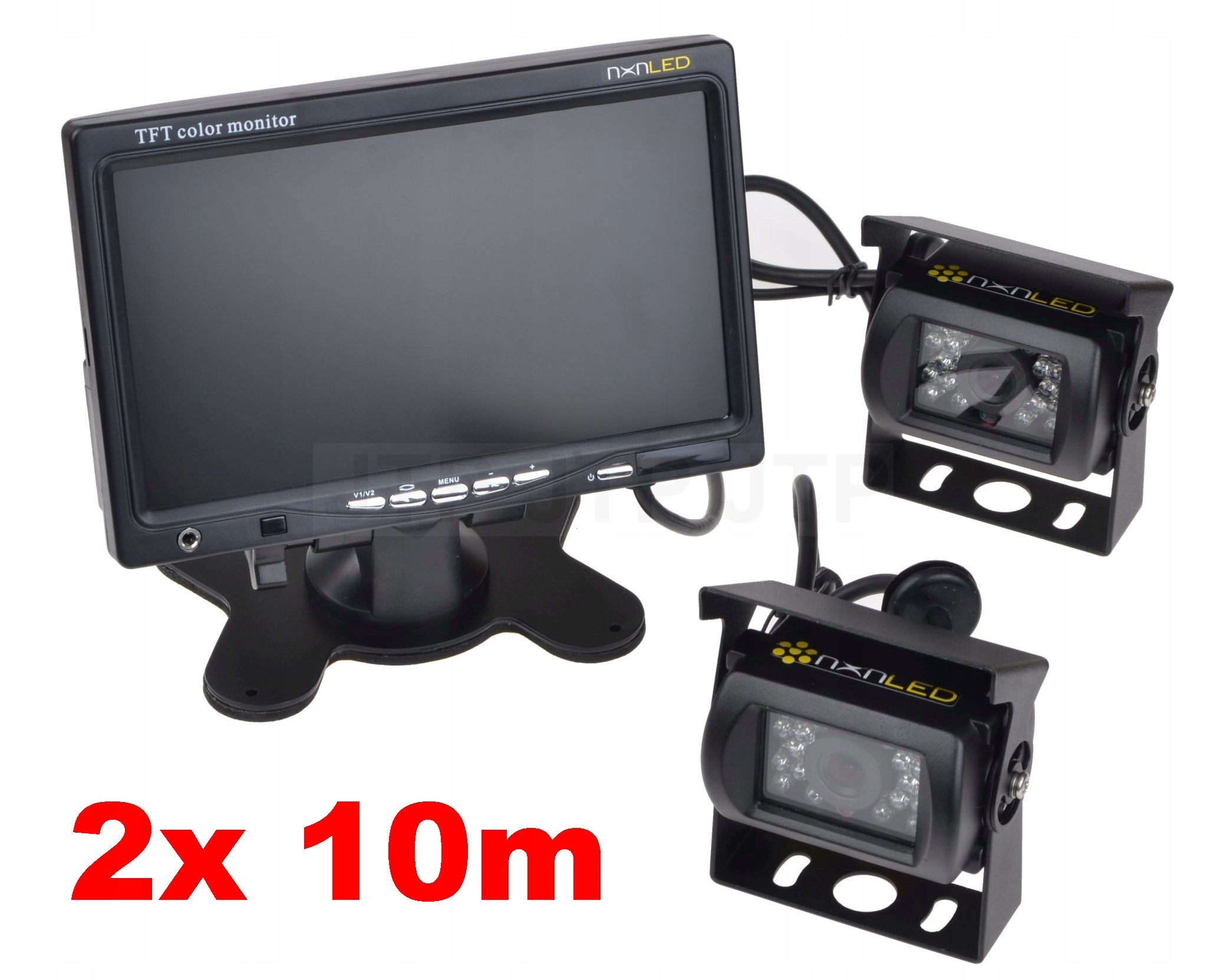 

2x Kamera Cofania Ir 20m +LCD 7 Kamper Kombajn Bus