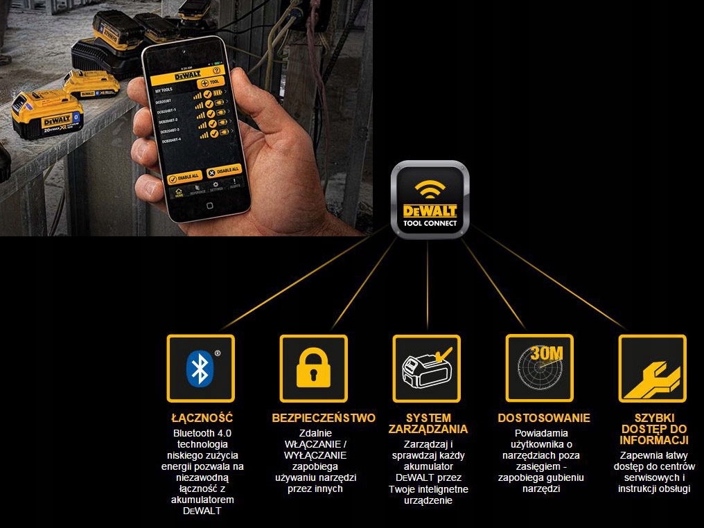 DeWALT DCB184B akumulator 18V Li-Ion 5Ah BLUETOOTH Kod producenta DCB184B