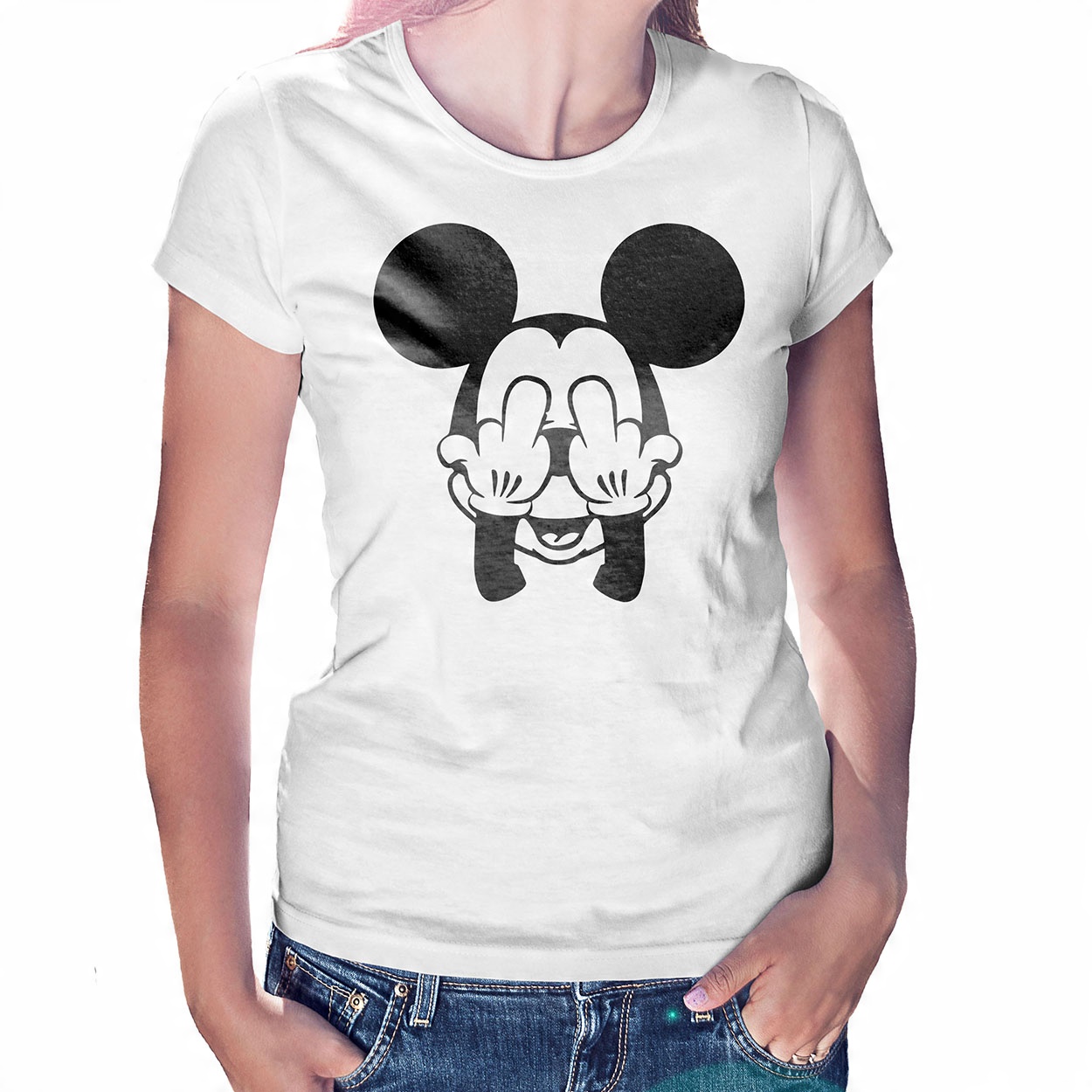 

Koszulka damska Mickey fuck it biała r. S
