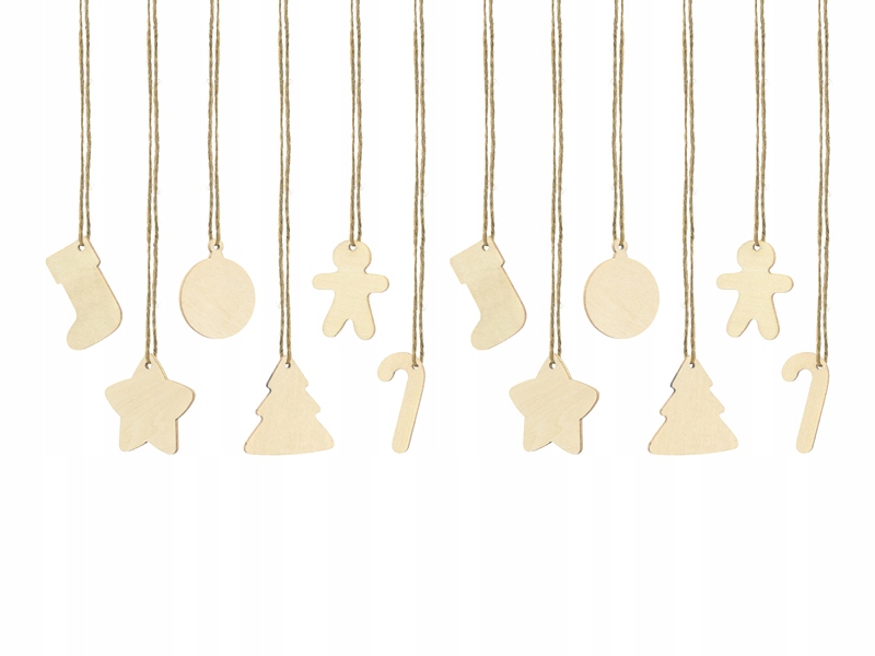 

Drewniane zawieszki dekoracje ozdoby na choinkę 12