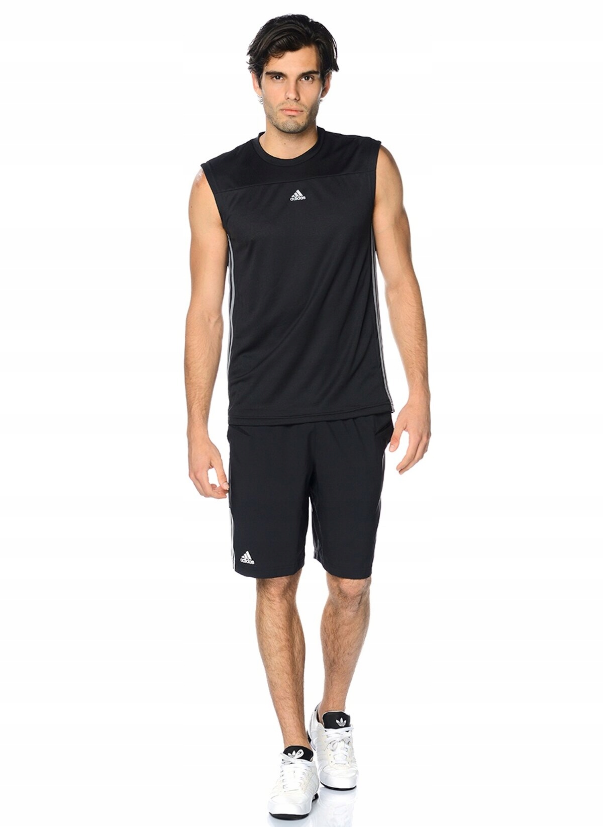 Bokserka MĘSKA Koszulka adidas TANK BASE 3S r S Dekolt okrągły