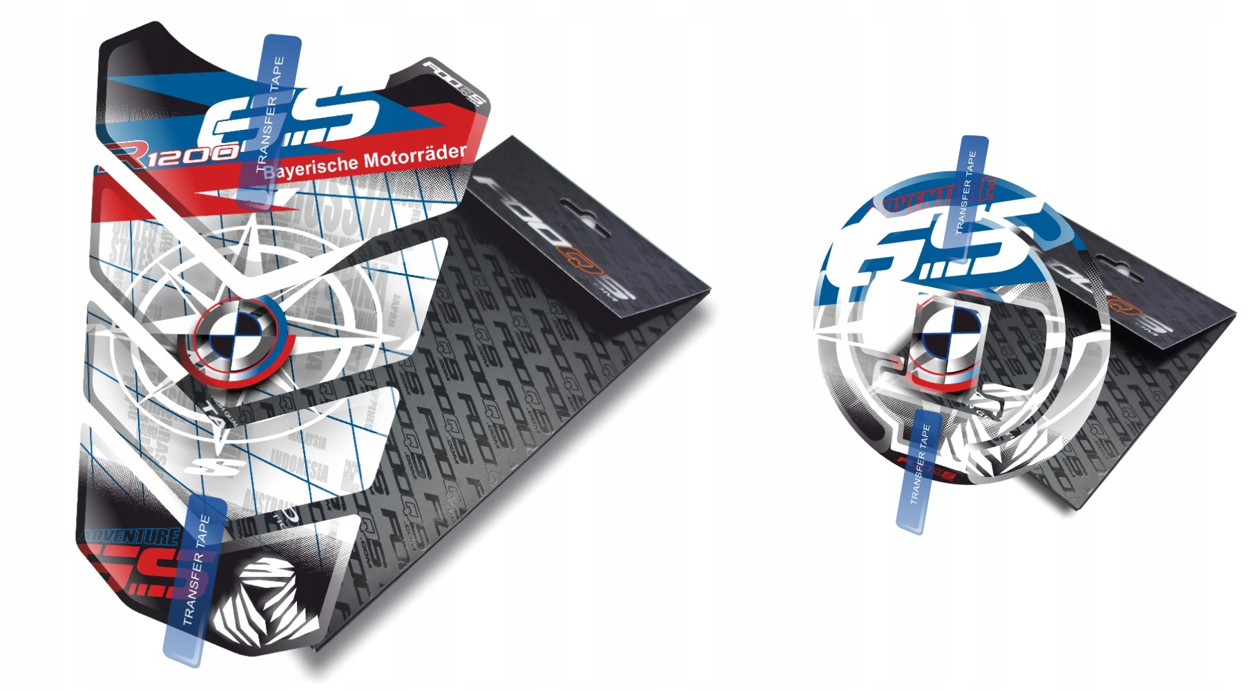 Tank-pad +cap-pad od firmy Fooqs pro Bmw R-1200-GS Adventure Modrý Červený