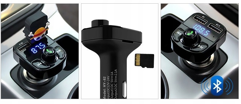 TRANSMITER BLUETOOTH FM ŁADOWARKA 2xUSB MP3 SD LCD Marka Inna