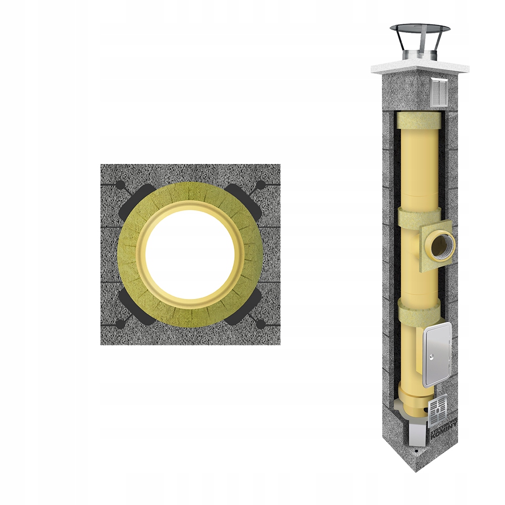 

Kompletny komin ceramiczny systemowy fi 200 5m