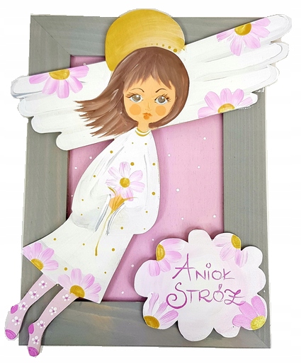 Obrazek Pamiątka Komunii Chrztu Anioł Stróż