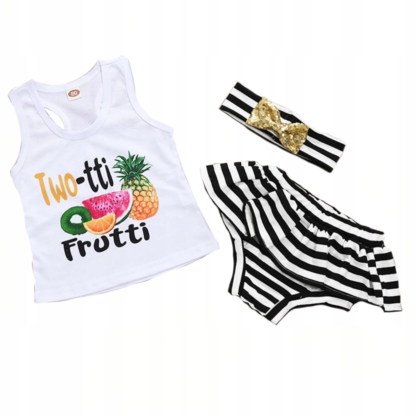 

Komplet bluzka bloomersy Marine opaska 68 74 80