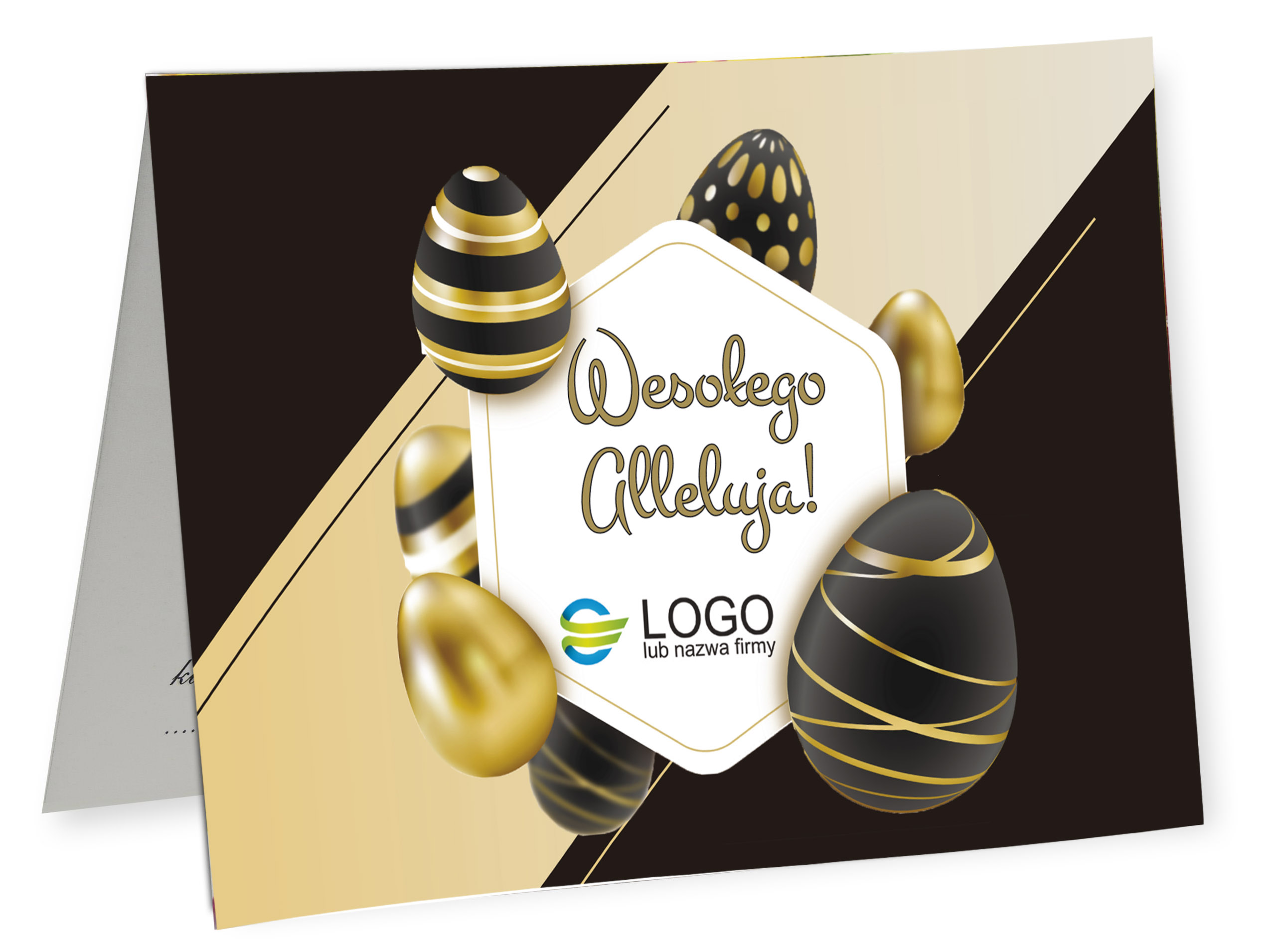 

Kartki firmowe Wielkanocne z Logo Firmy 10 sztuk