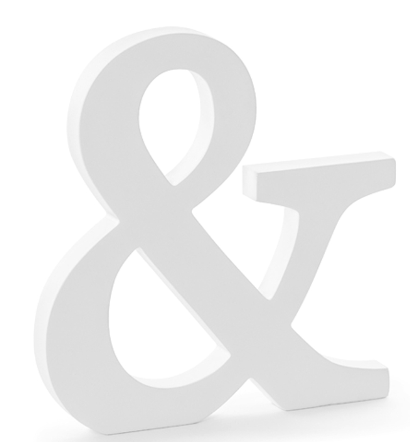 

Drewniana Litera Znak & Stojąca Biała 3D-20CM