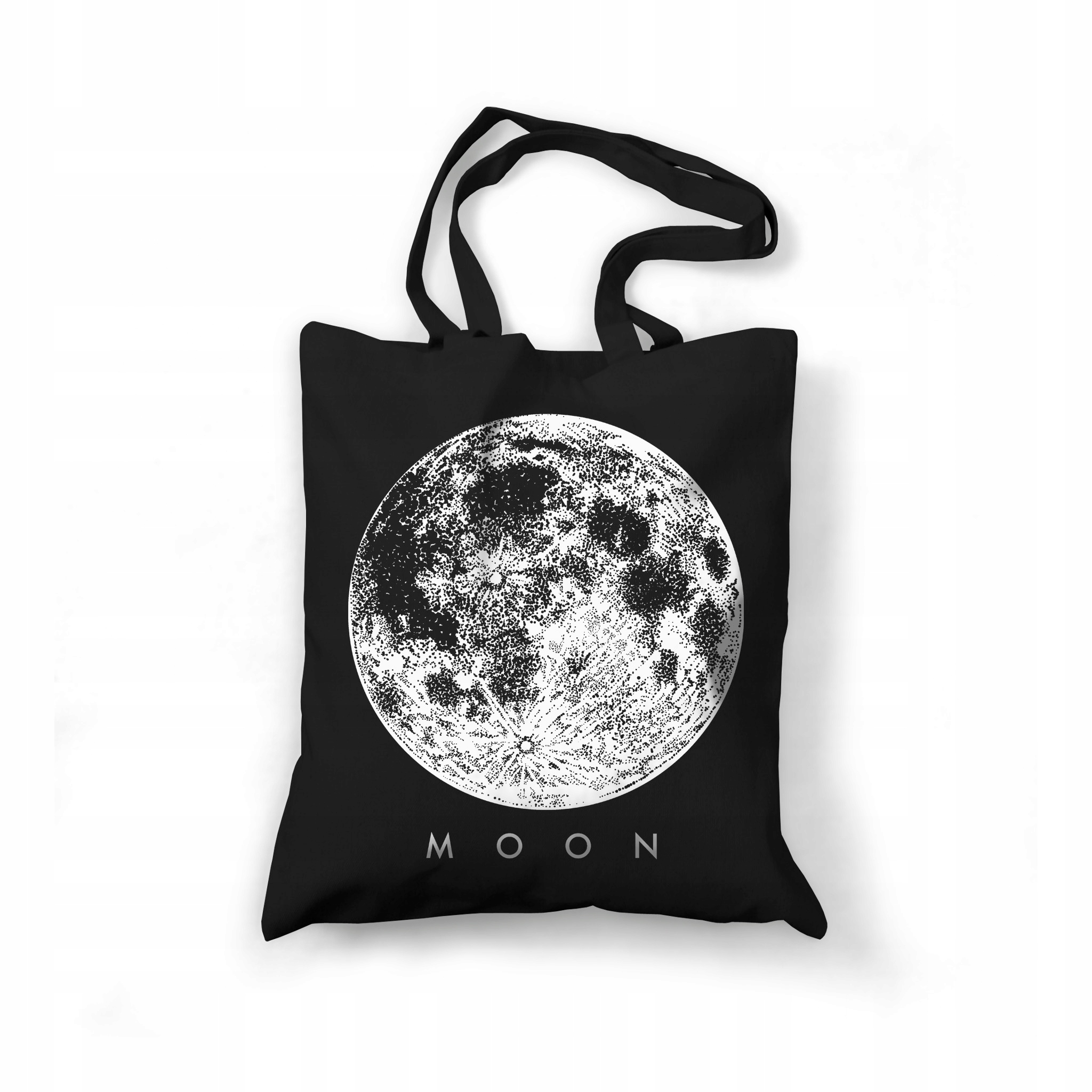 

Torba ekologiczna bawełniana czarna - nadruk Moon