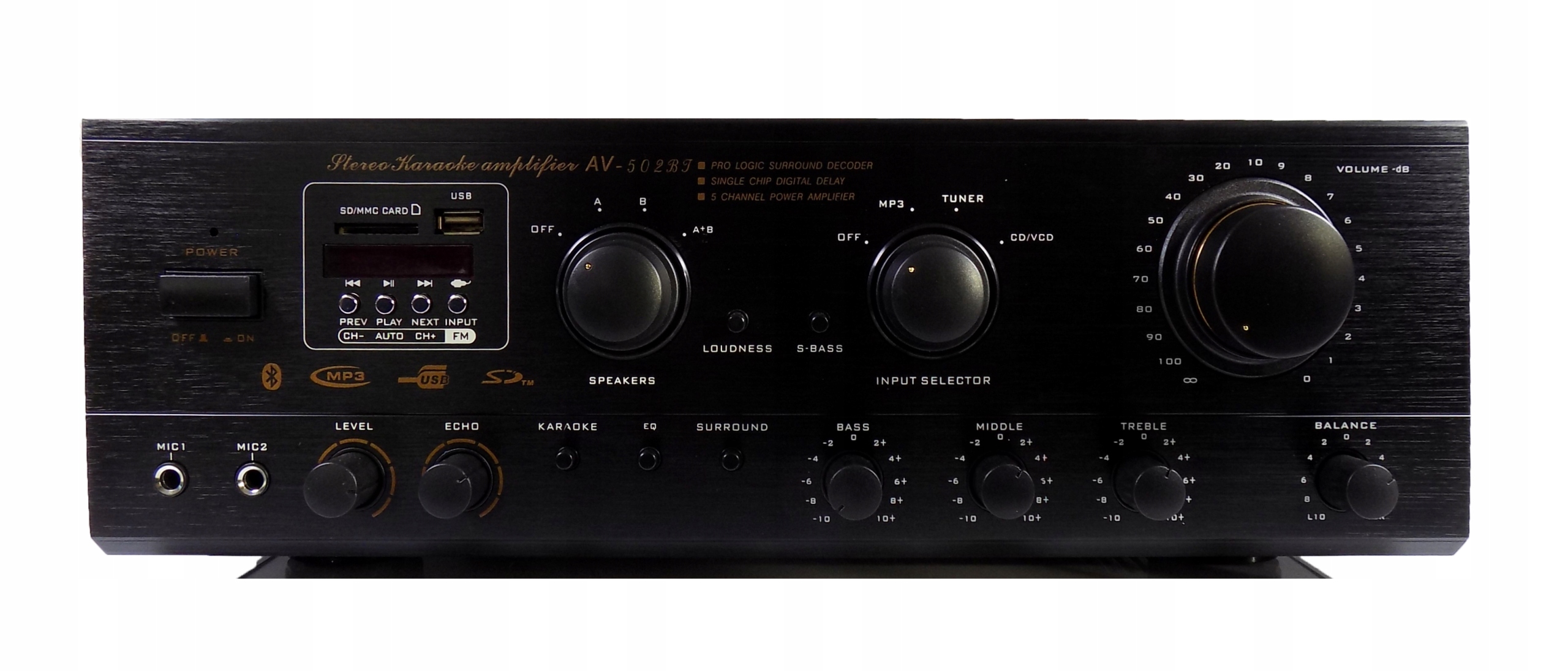 PROFESJONALNY WZMACNIACZ AMPLITUNER BLUETOOTH 7K Moc znamionowa RMS 330 W