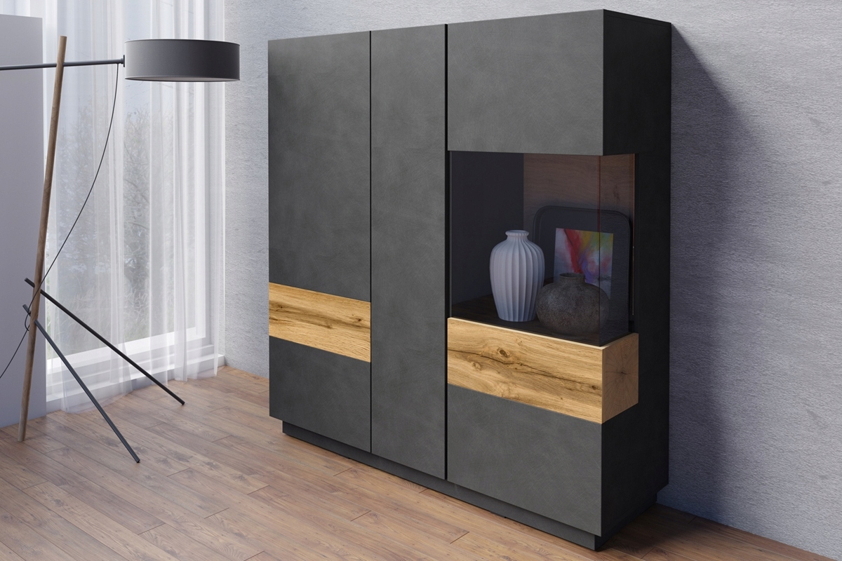 Komoda SILKE 46,matera/wotan dąb, HELVETIA,GRATISY Kolor frontów inny kolor