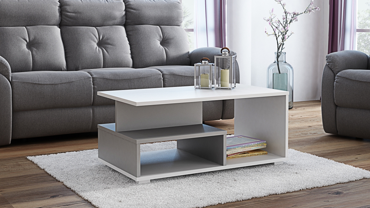 NOWOCZESNA ŁAWA PORTO STOLIK KAWOWY -/- BETON Głębokość mebla 50 cm