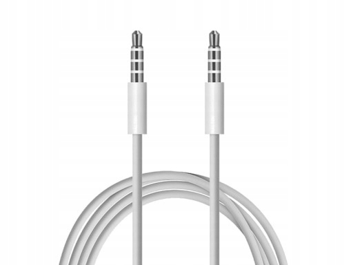

Kabel Audio Jack 3,5M 4 Pin Biały