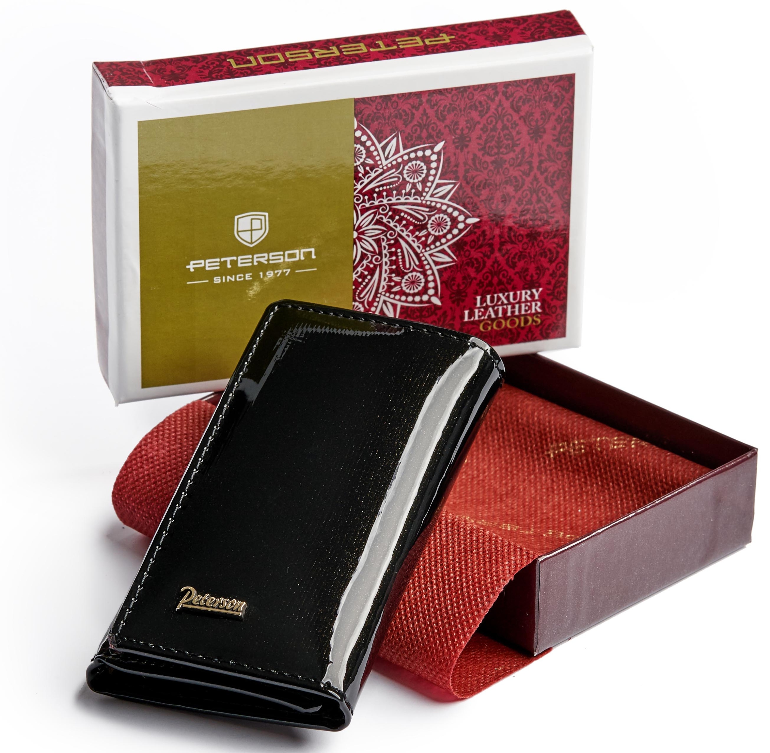 

Skórzane Lakierowane Etui Na Klucze Mały Portfel