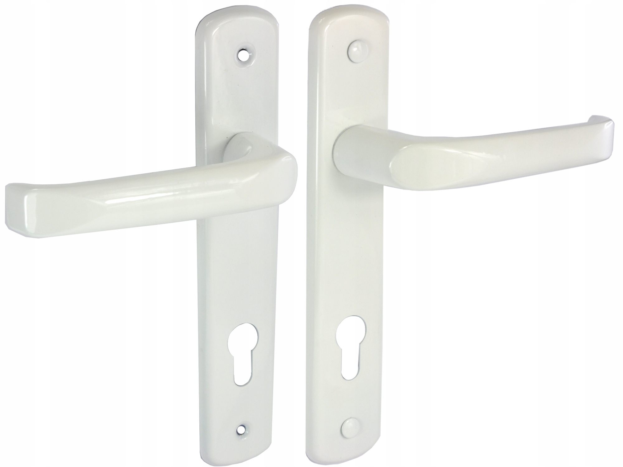

Klamka Biała Do Drzwi rozstaw 72,90mm Szyld 42x227