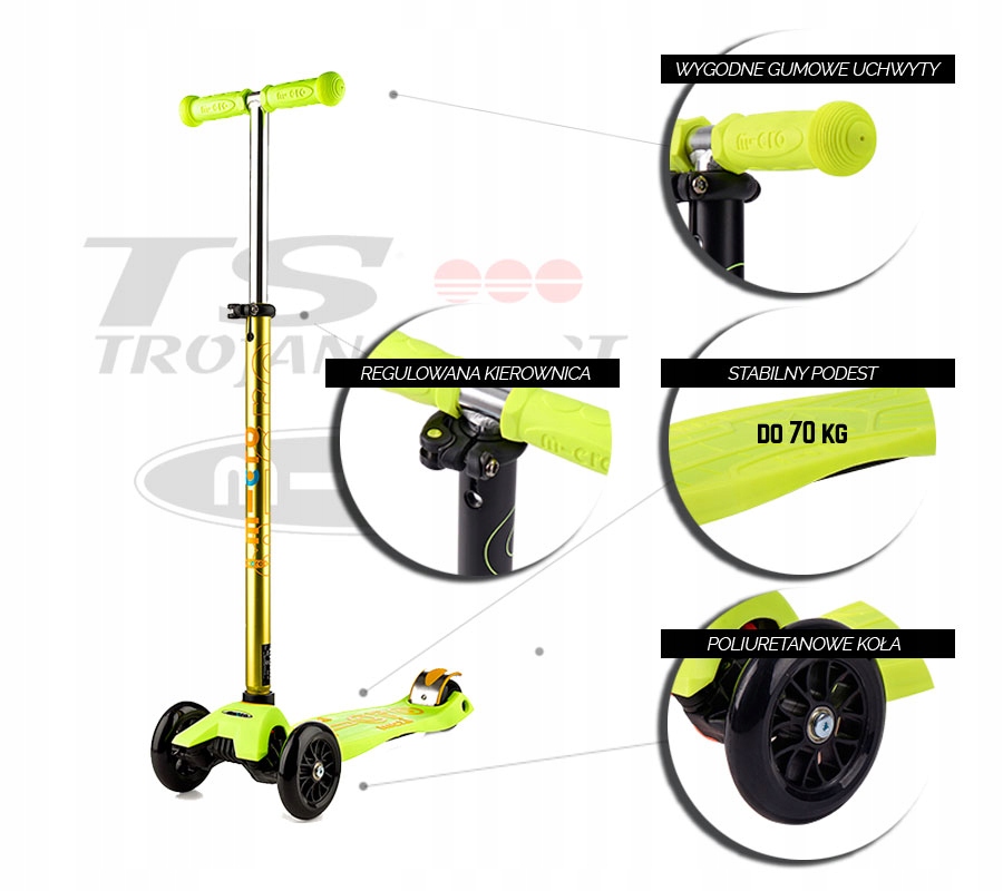 HULAJNOGA MAXI MICRO DELUXE TURKUSOWA AQUA MMD019 Rodzaj trójkołowa