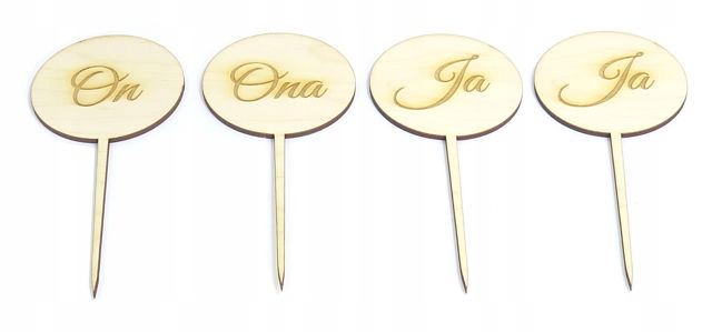 

Tabliczki On Ona Ja 4 szt Zabawa Gra Weselna SK75a