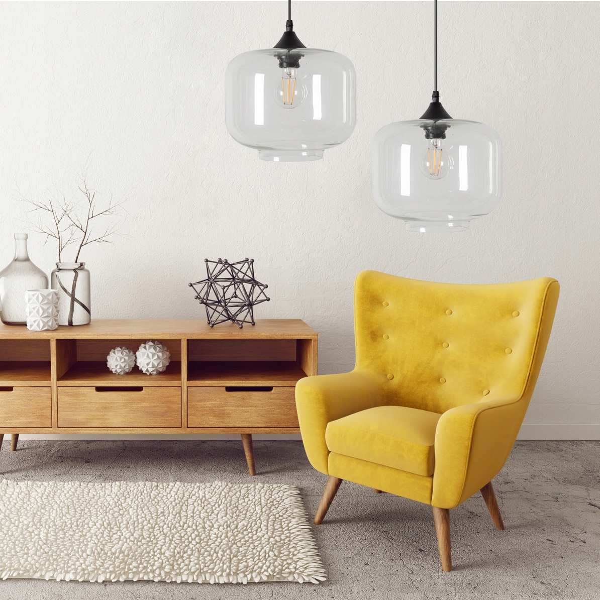 STROPNÍ SKLENĚNÉ ZÁSADNÍ LAMPA APP312-1CP LOFT Transparentní černá barva