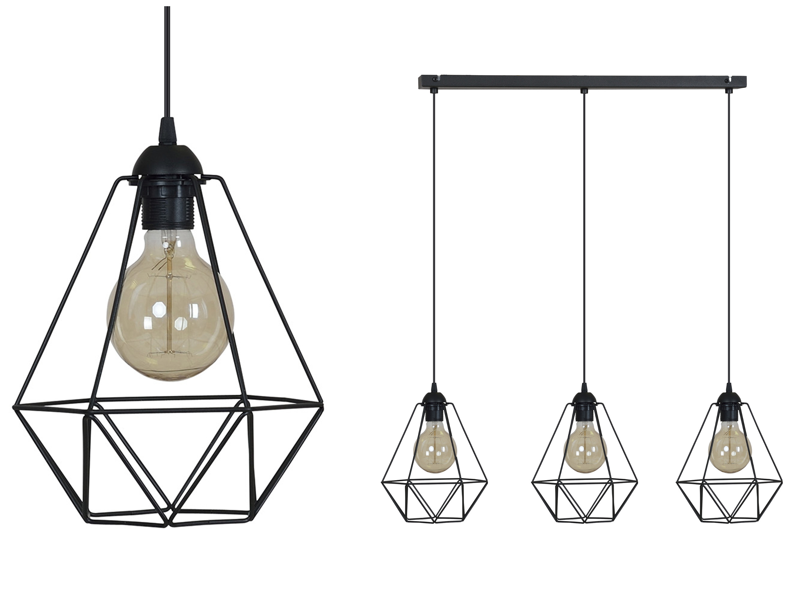 

Oryginalna Lampa Wisząca Loft Retro Edison 3x60W
