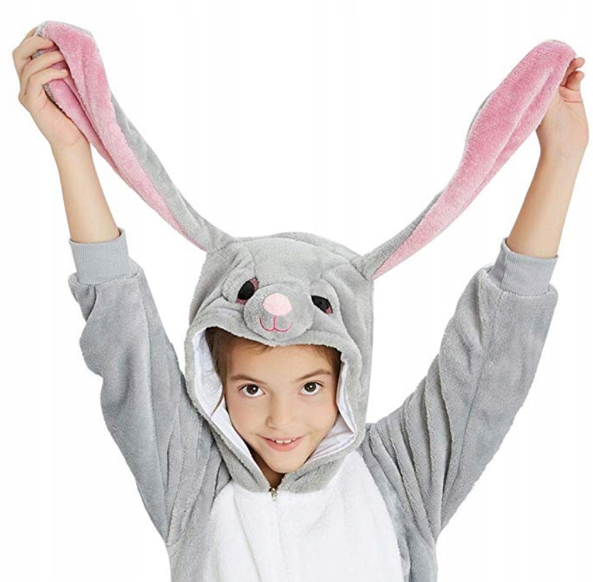 KRÓLIK ZAJĄC USZY DŁUGIE KIGURUMI piżama DRES KOSTIUM STRÓJ 98-104 Płeć chłopcy dziewczynki