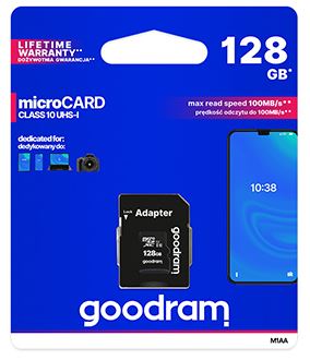 128GB Paměťová Karta Micro Sd/hc Goodram, Adaptér Sd