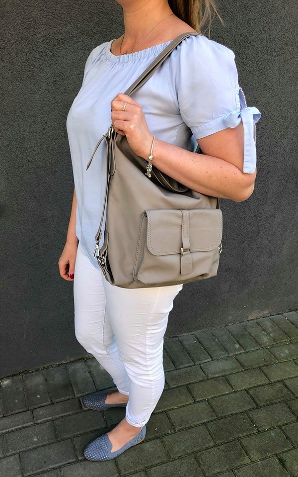 DAMSKA TOREBKA SKÓRZANA PLECAK 2w1 SKÓRA A4 torba WOREK SHOPPER Płeć kobieta