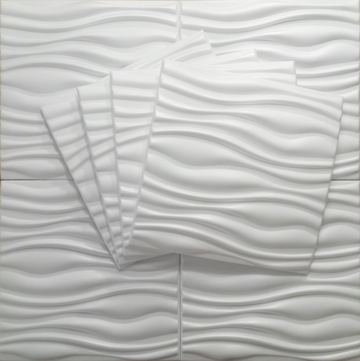 

Kasetony Sufitowe Ścienne, Na Sufit 3D Flow Białe