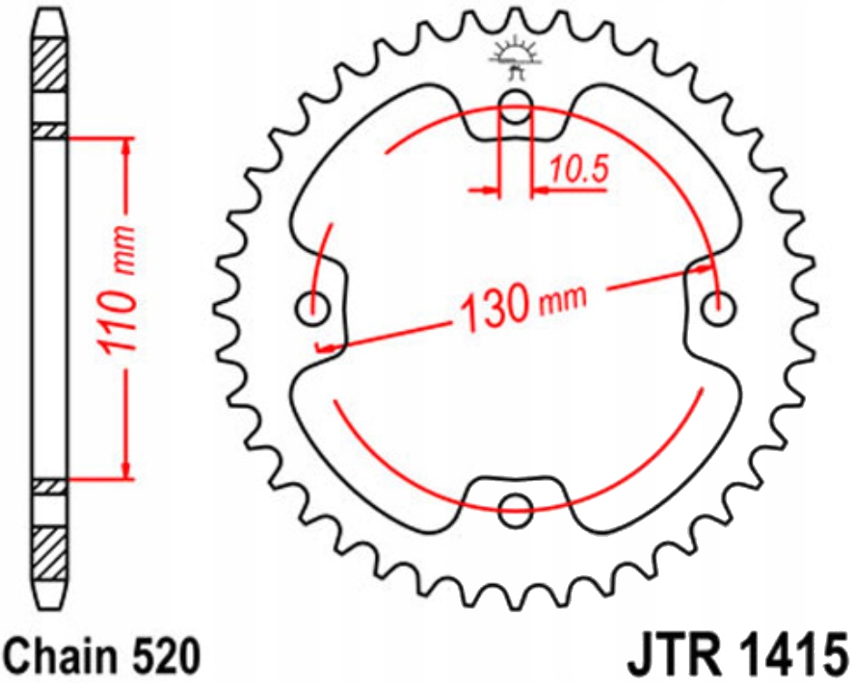 Zadní ozubené kolo JTR1415 36-42 Kawasaki Kfx 450 R Ksf
