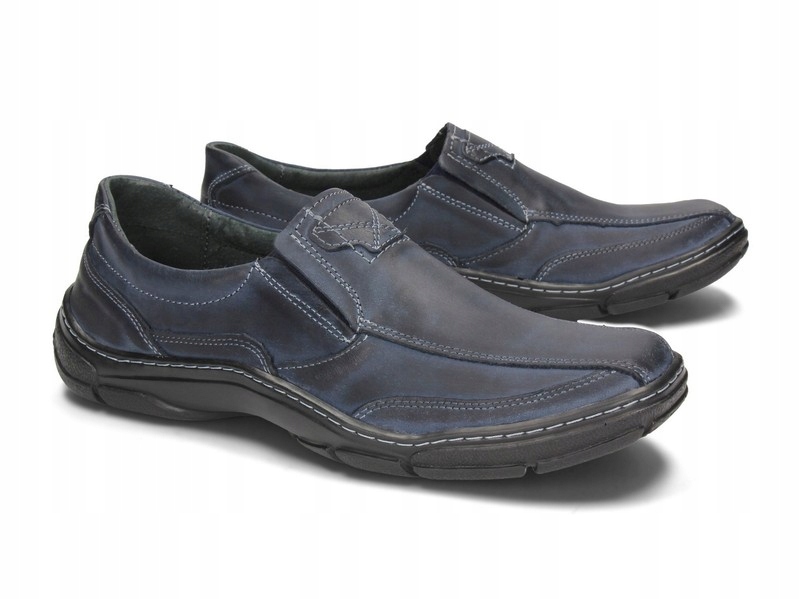 MOKASYNY PÓŁBUTY POLSKIE SKÓRA SYRIUS 150 BLUE 43