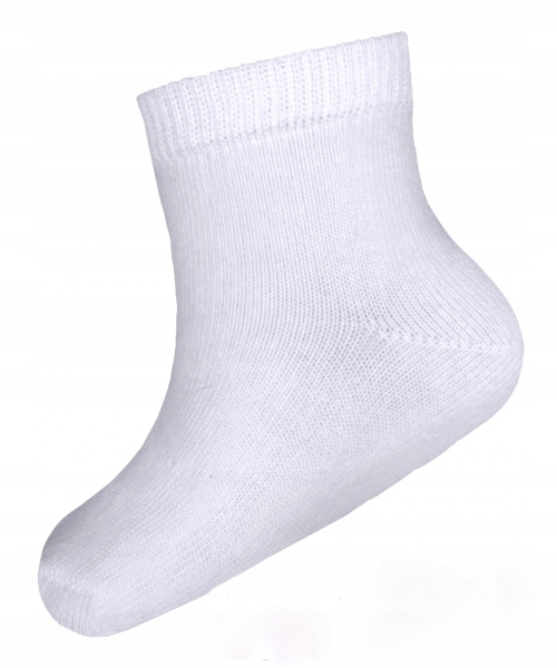 SKARPETKI BIAŁE DO CHRZTU gładkie cienkie 7-8 cm