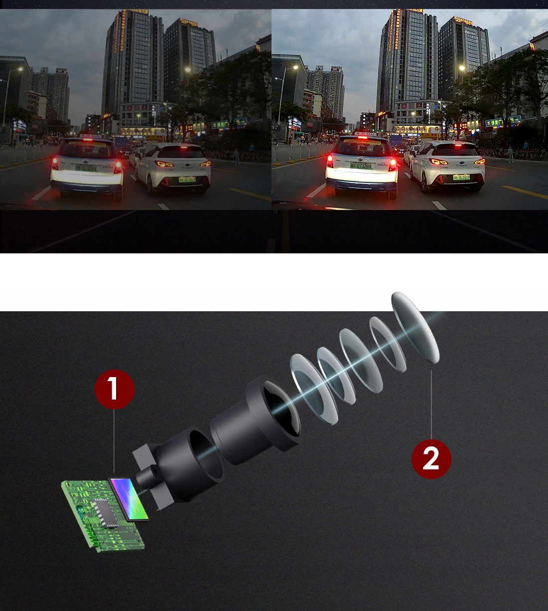 VIOFO A119 V3 REJESTRATOR TRASY MATR SONY QUADHD Ports AV memory card reader miniUSB