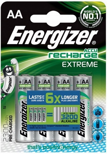 4x AKUMULATORKI baterie ENERGIZER EXTREME R6 AA 2300 mAh