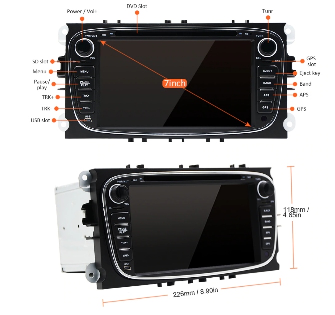 RADIO ANDROID FORD MONDEO FOCUS GALAXY S-MAX GPS ! Radio pasmo AM pasmo FM