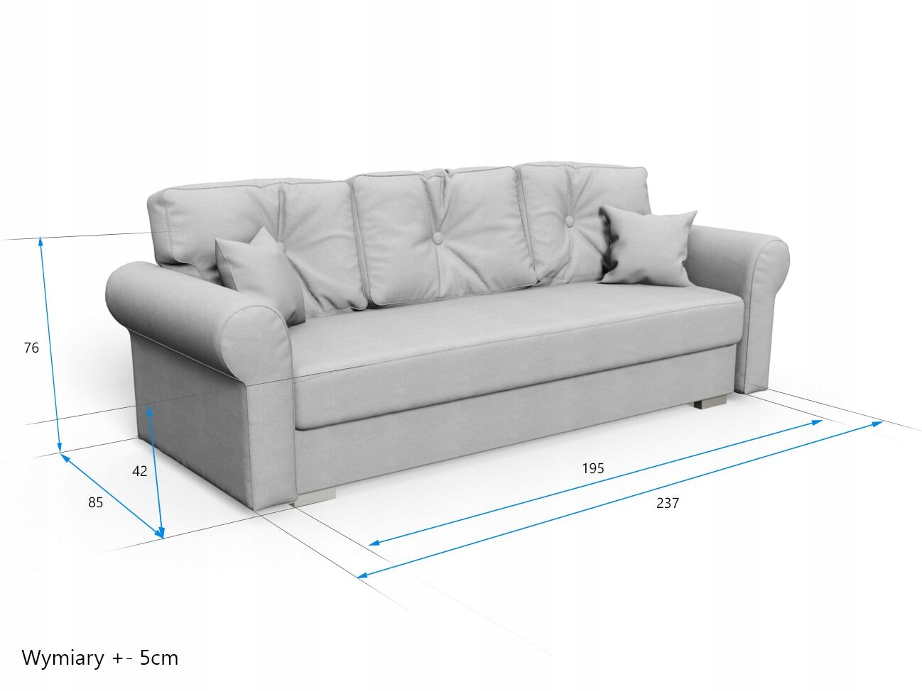 ZESTAW 3+2+1 kanapa sofa fotel skandynawski styl Liczba elementów w zestawie 3