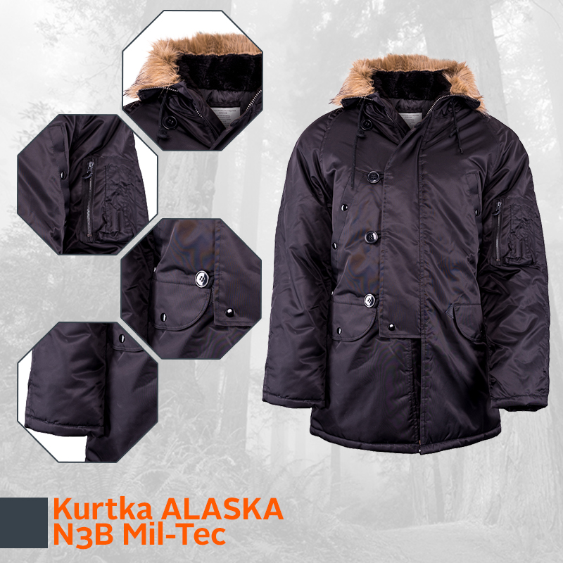 Nowość Zima Kurtka Parka N3B Alaska MIL-TEC S Marka inna
