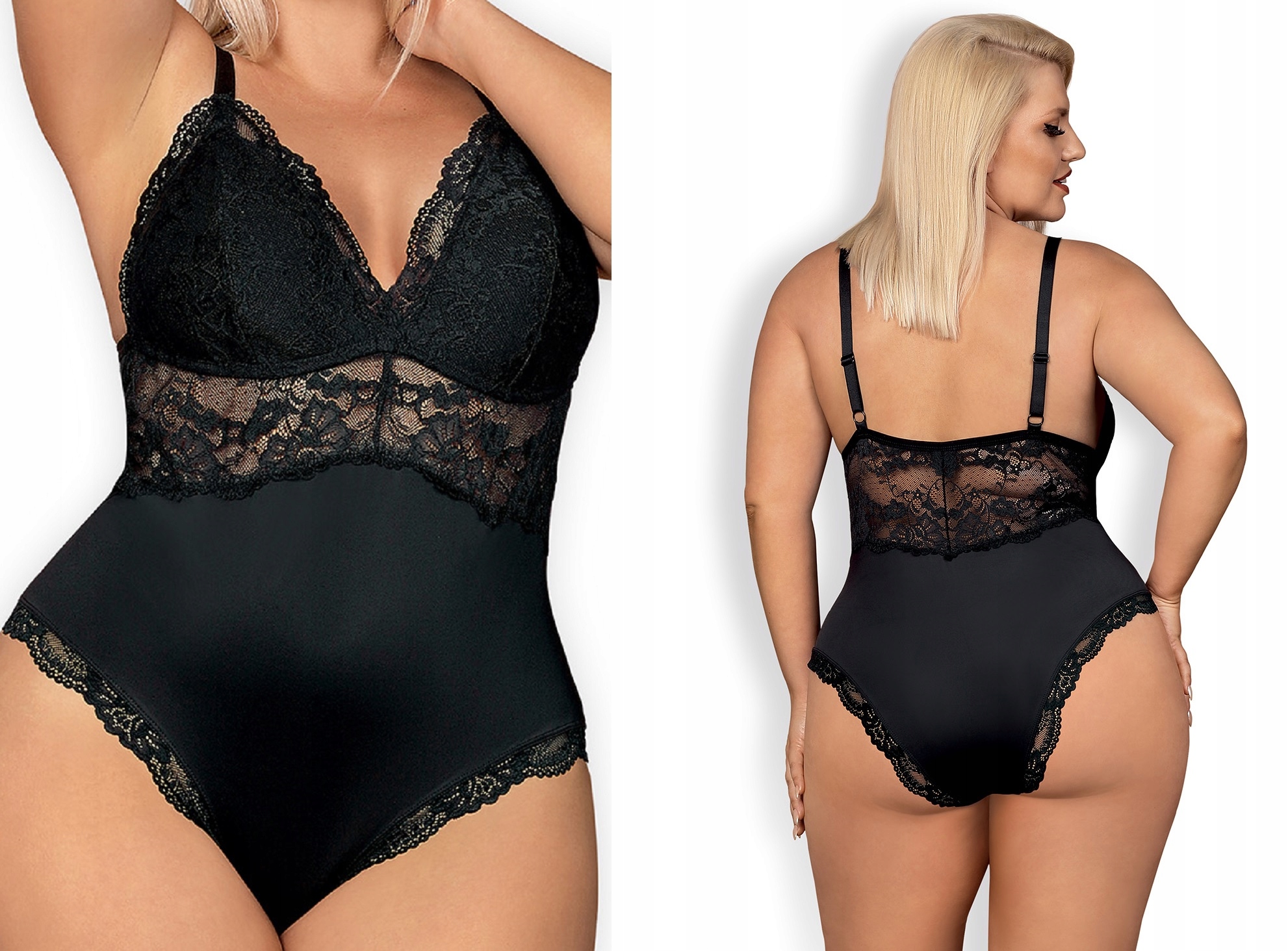 

Obsessive 810-TED-1 Body z koronką *2XL* czerń