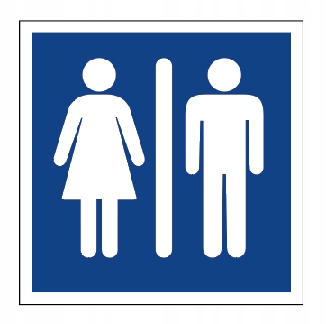 TOALETA DAMSKA MĘSKA PCV TABLICZKA PIKTOGRAM WC tablica zadruk UV WR_A1