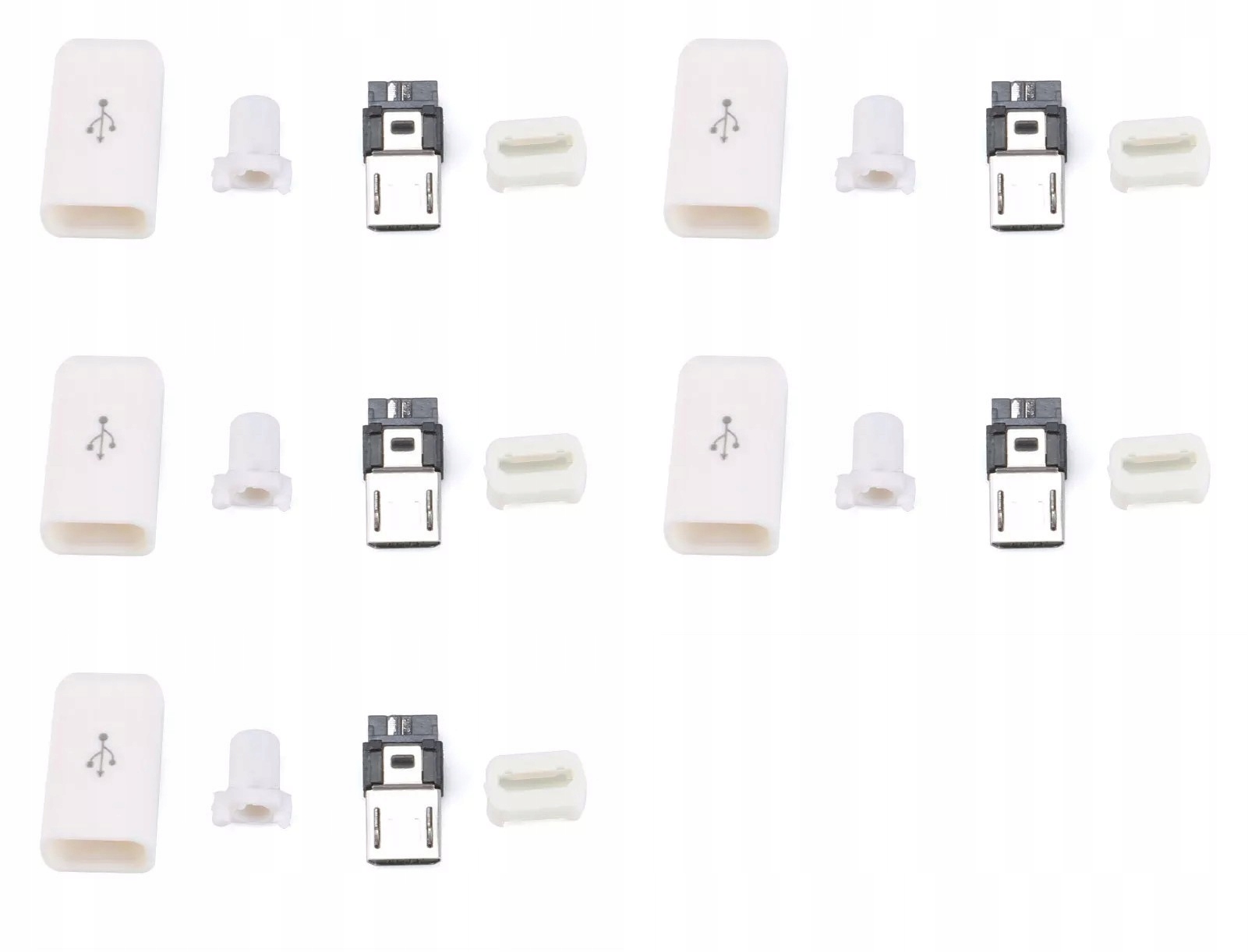 

5 Sztuk Biały Wtyk Wtyczka Męska Microusb 5PIN