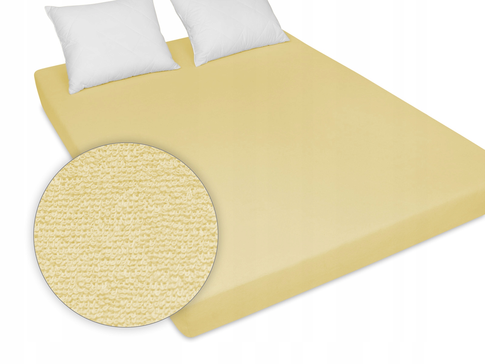 

Prześcieradło frotte jednolite żółte 160/200 cm