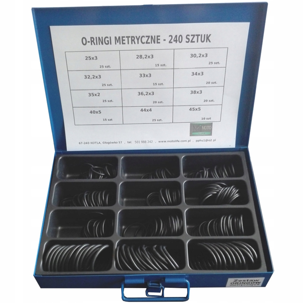 

Oring Oringi O-ringi metryczne Zestaw 240 szt