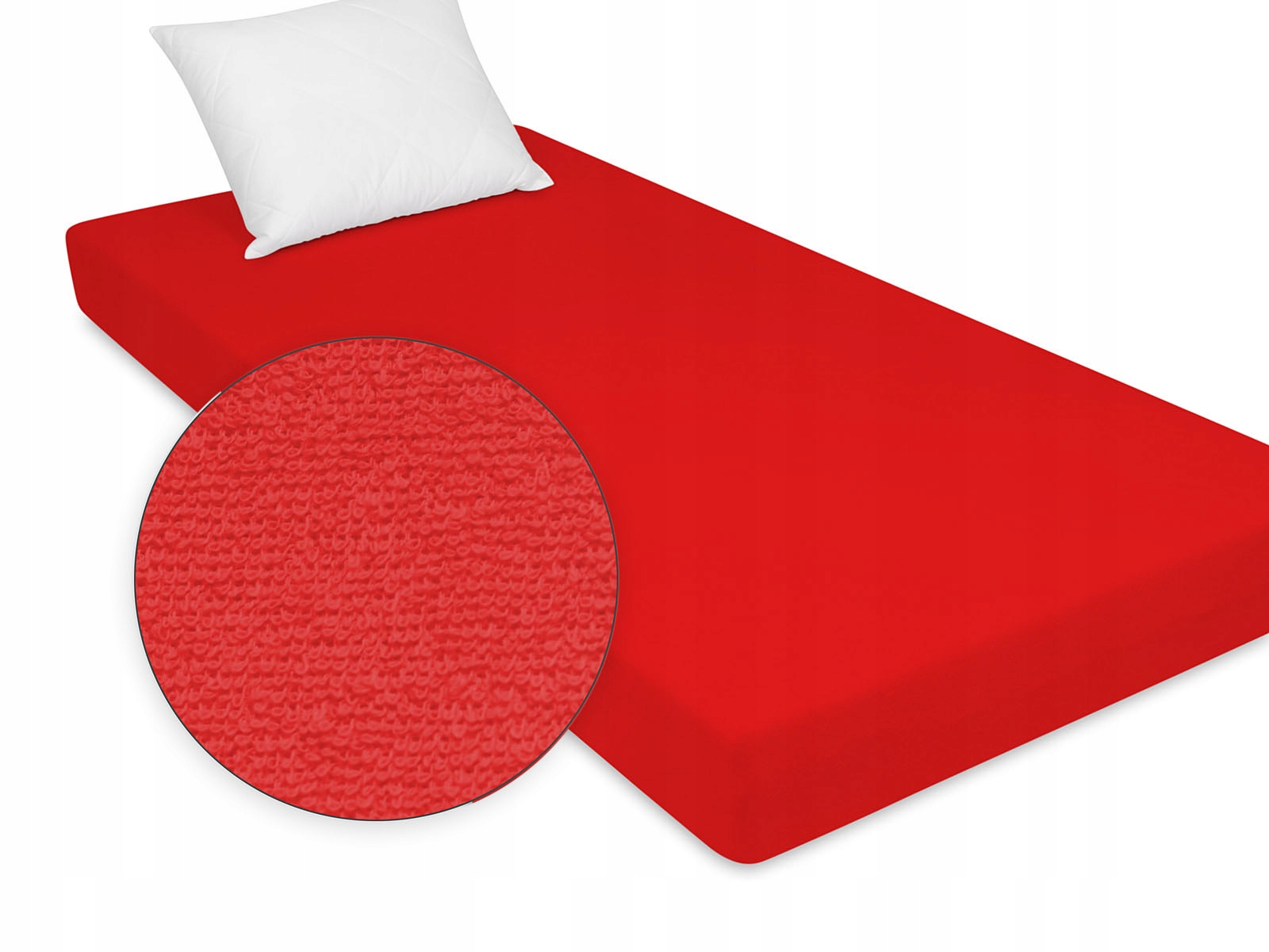 

Prześcieradło polskie frote czerwone gumka 80/200