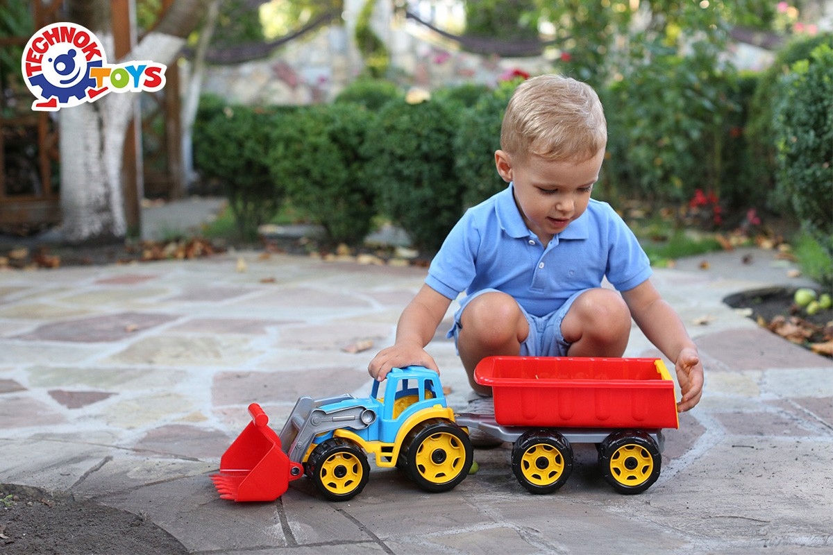 DUZY 65cm Traktor ciągnik z przyczepą Płeć chłopcy dziewczynki