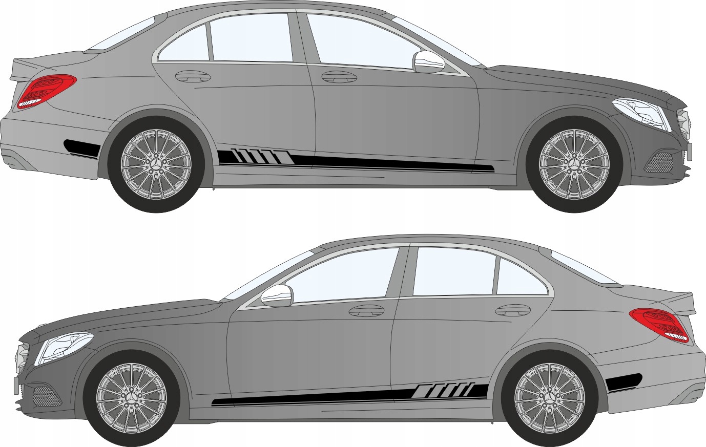 NAKLEJKI PASY MERCEDES BENZ C CLASS SEDAN 2014-18